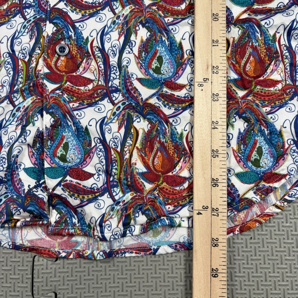 Robert Graham Men's Shirt Hilliard Textured Paisley Colorful Northchase Sz M EUC - Picture 8 of 10